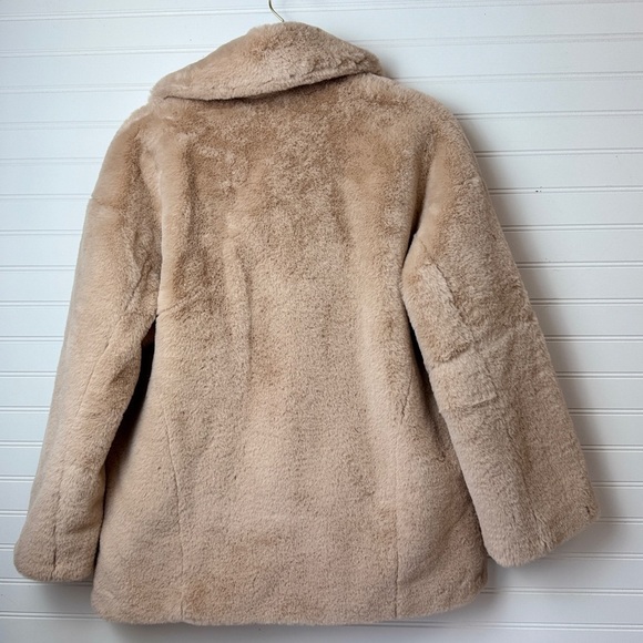 Free People Kate Faux Fur Double Breasted Teddy Coat Apricot Sz XS - Picture 11 of 13